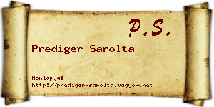 Prediger Sarolta névjegykártya